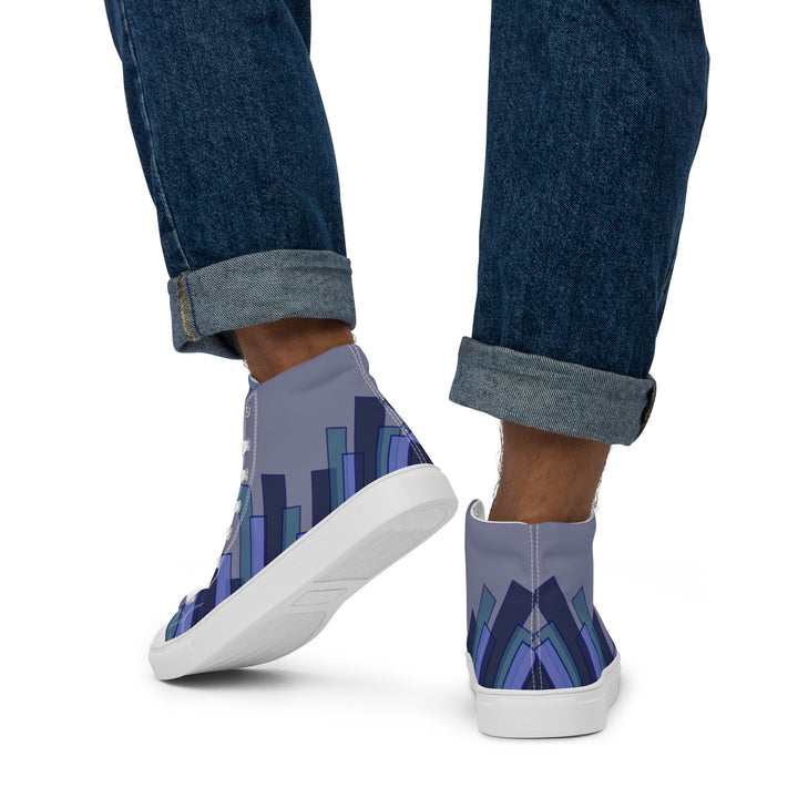 Vizzi - Men's High Top Canvas Shoes - 05 Light Blue-15