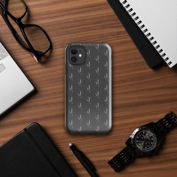 Grano Pattern Tough Case for iPhone® - Dark Grey-0
