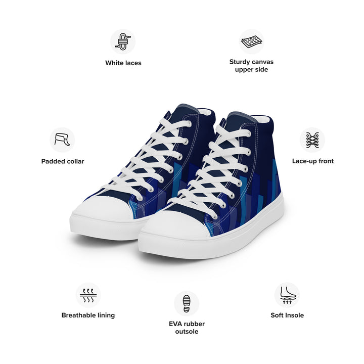 Vizzi - Men's High Top Canvas Shoes - 03 Blues-6