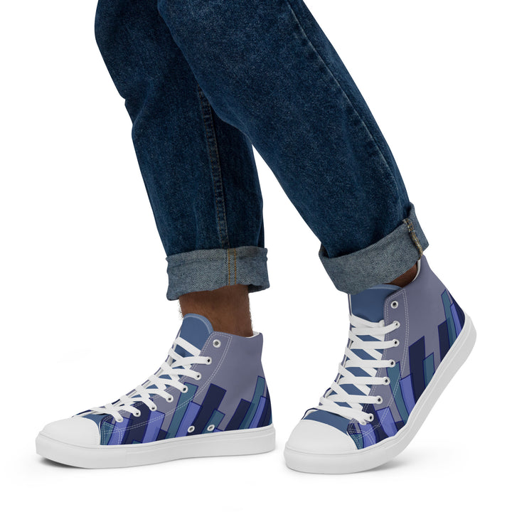 Vizzi - Men's High Top Canvas Shoes - 05 Light Blue-14
