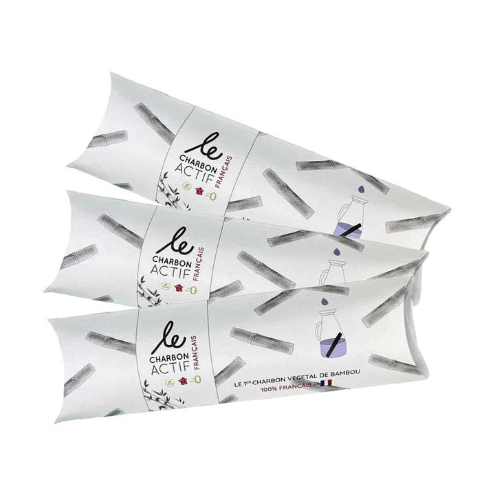 X3 Charbons de bambou 100% français filtre à eau-0
