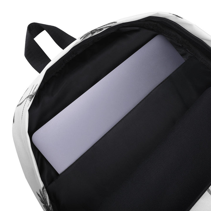 Coco Palm Print Backpack - White-4