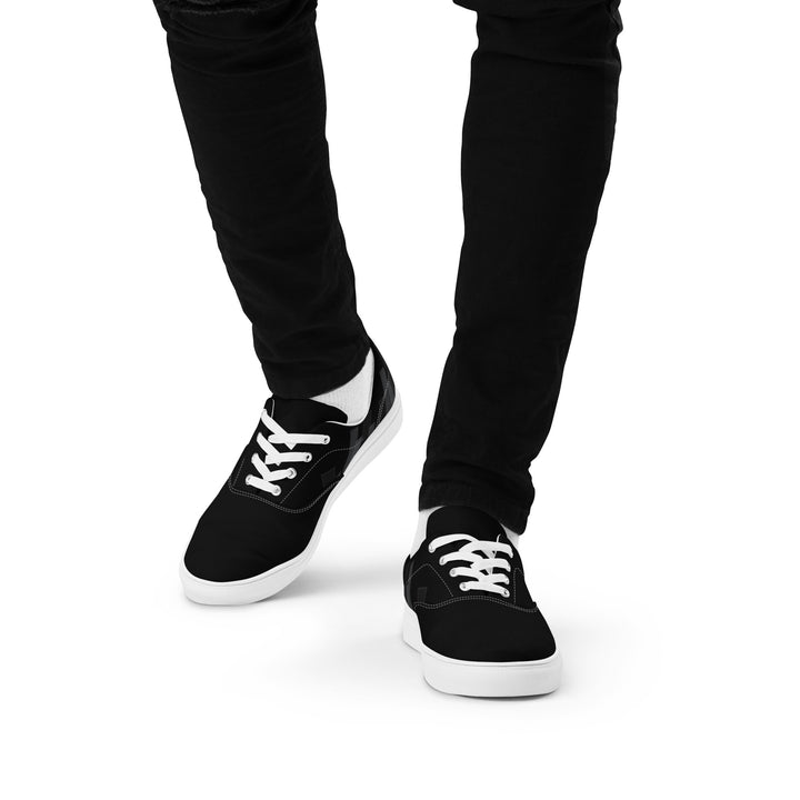 Vizzi - Men's Lace-Up Canvas Shoes - 02 Black-8