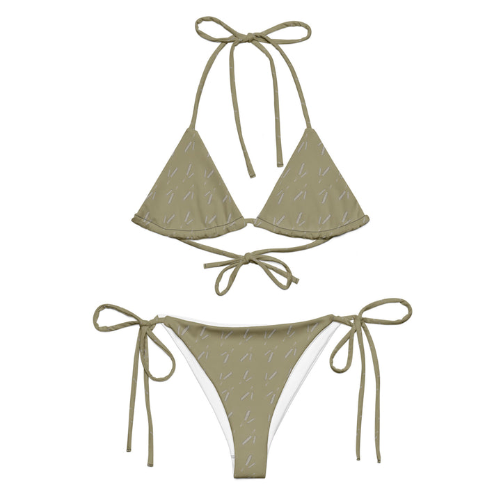 Grano Pattern Print String Bikini - Amber Gold-5