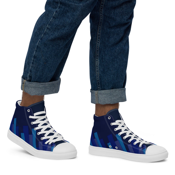 Vizzi - Men's High Top Canvas Shoes - 03 Blues-7