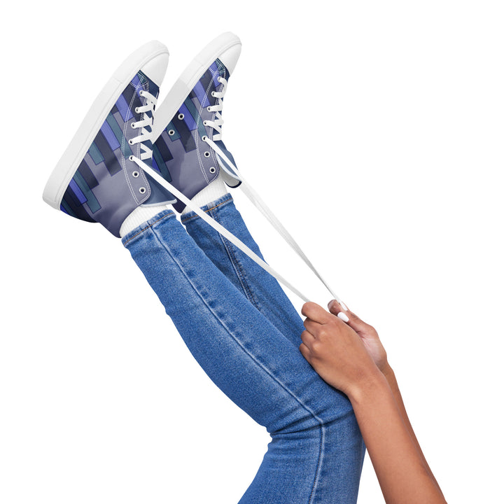 Vizzi - Women's High Top Canvas Shoes - 05 Light Blue-1