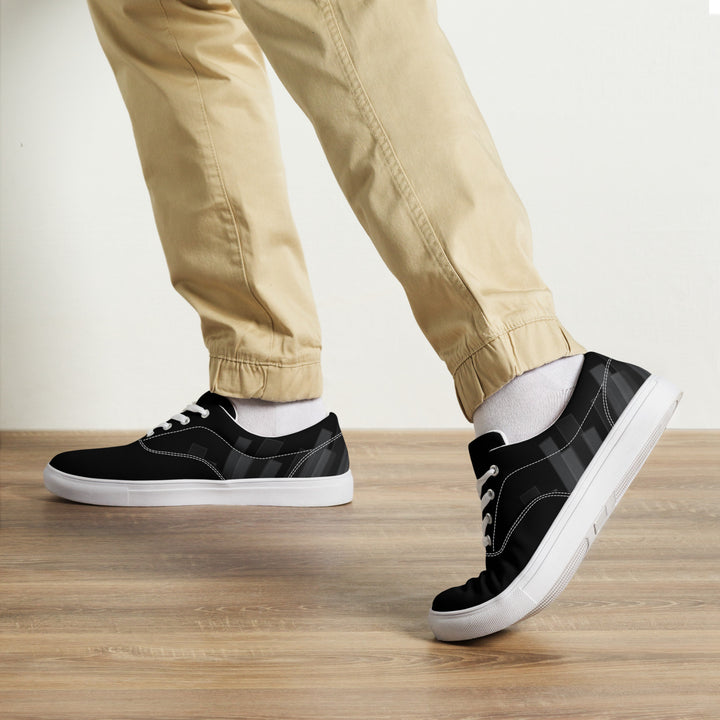 Vizzi - Men's Lace-Up Canvas Shoes - 02 Black-2