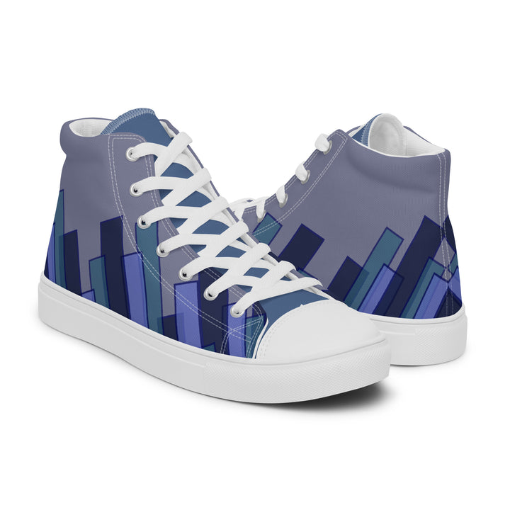 Vizzi - Men's High Top Canvas Shoes - 05 Light Blue-13