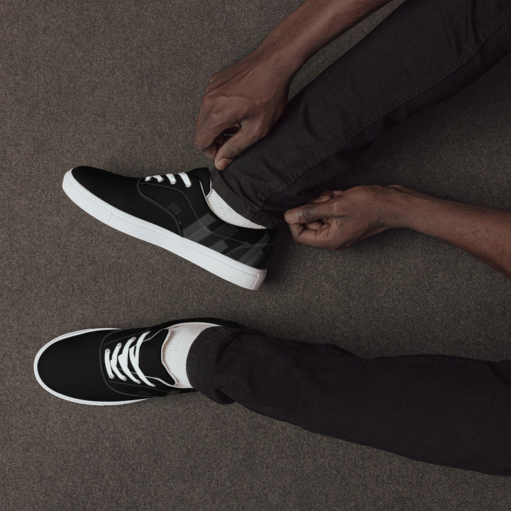Vizzi - Men's Lace-Up Canvas Shoes - 02 Black-3