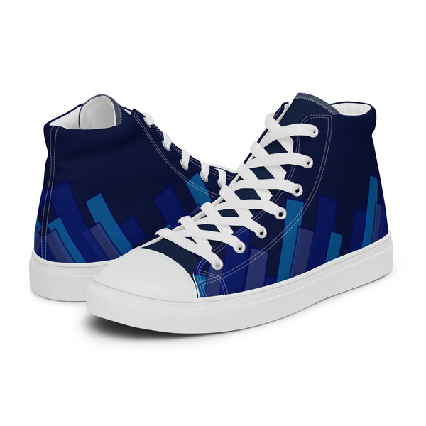 Vizzi - Men's High Top Canvas Shoes - 03 Blues-0