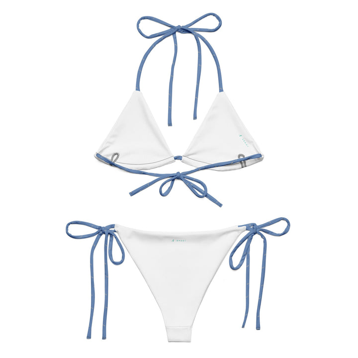 Grano Pattern Print String Bikini - Blue Ergot