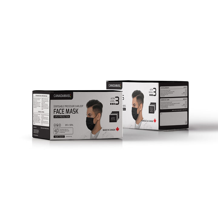 ASTM 4-PLY LEVEL 3 PROCEDURE MASK - ADULT (BLACK)-2