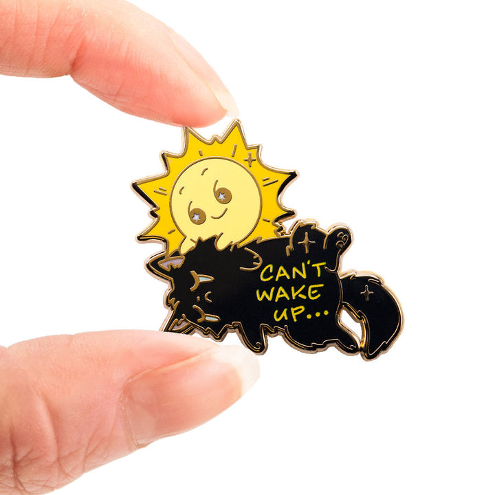 Can't Wake Up (Chantilly-Tiffany Black Cat) Enamel Pin-3