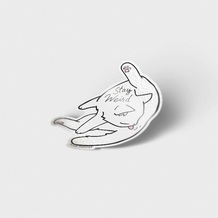 Stay Weird (White Burmilla Cat) Vinyl Sticker-1