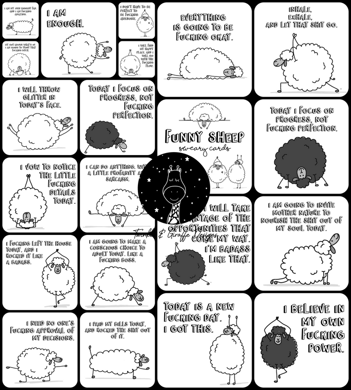 Funny Sheep Mini Sweary Affirmation Cards-2