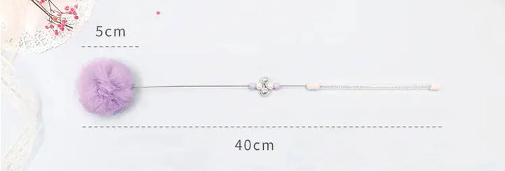 Colorful Pom Pom Cat Teaser Wand with Bell Toy My Store