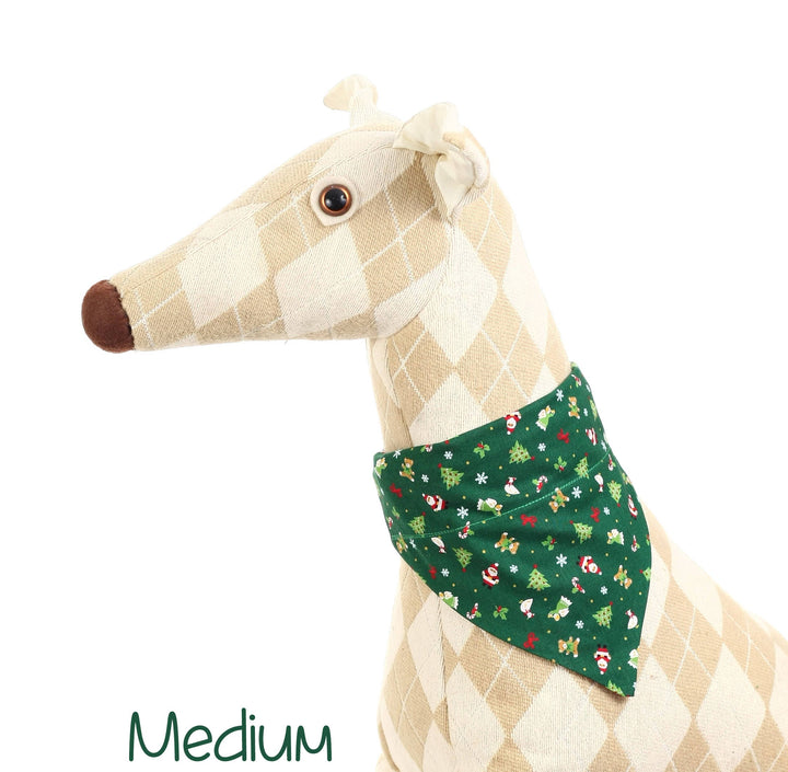 Christmas Icons on Green Pet Scarf Pugs2Persians