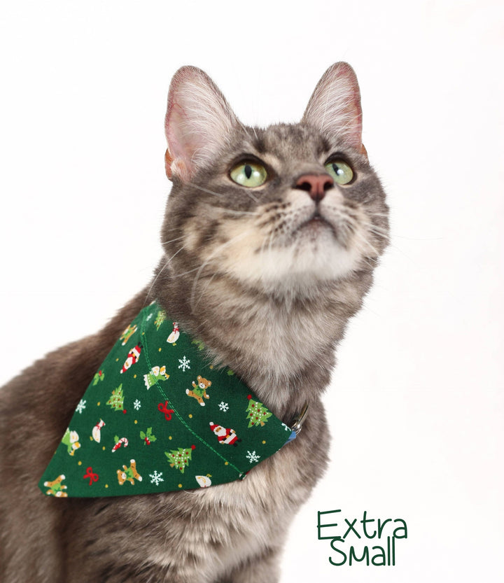 Christmas Icons on Green Pet Scarf Pugs2Persians