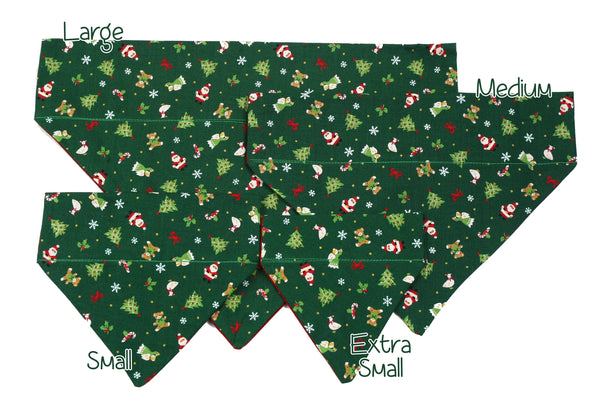 Christmas Icons on Green Pet Scarf Pugs2Persians