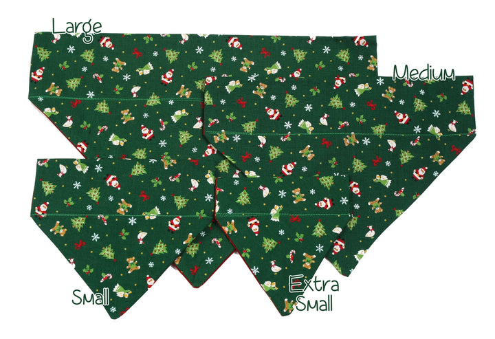 Christmas Icons on Green Pet Scarf Pugs2Persians