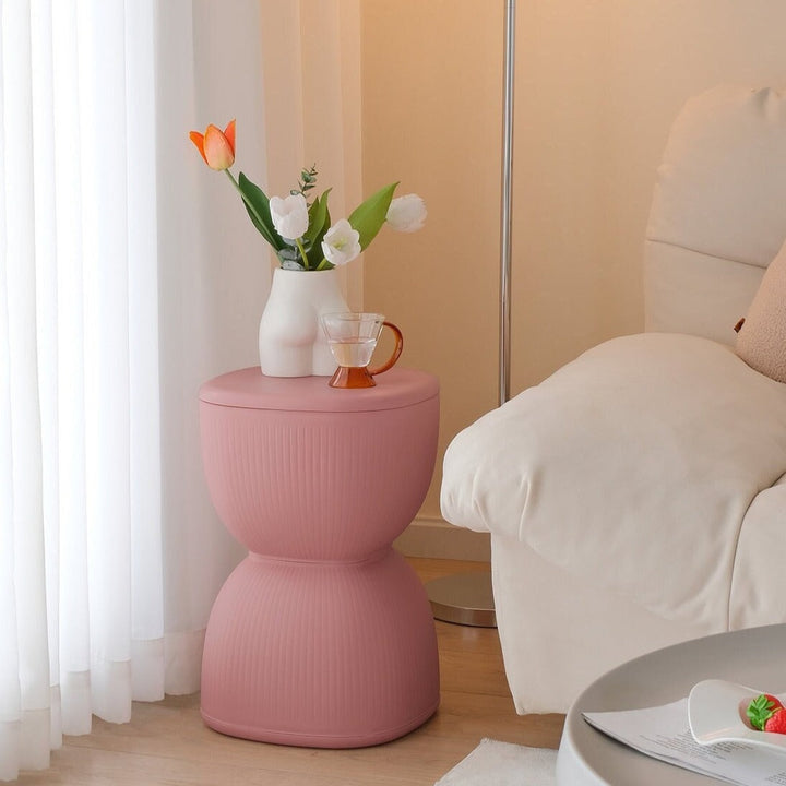 Stripe Plastic Stool Plant Stand-0