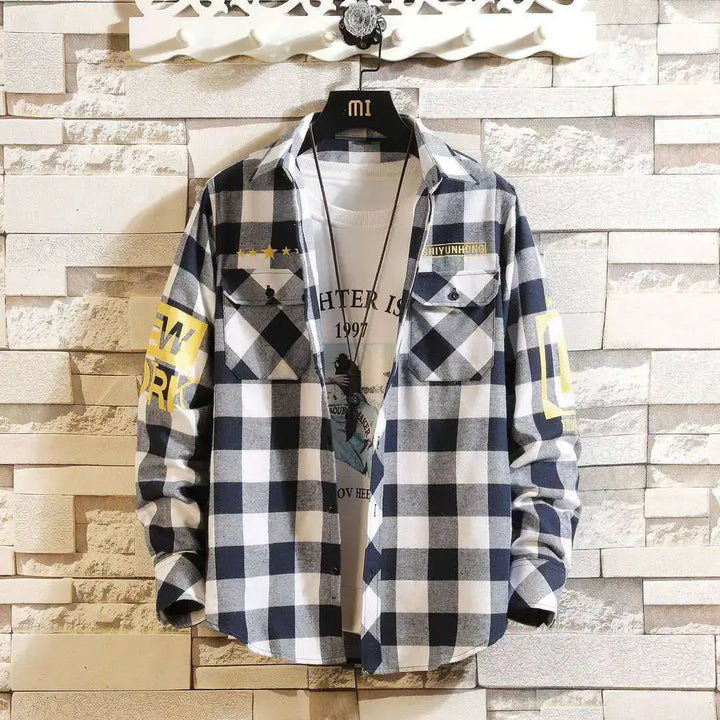 Slim Fit Casual Plaid Shirt for Men My Store