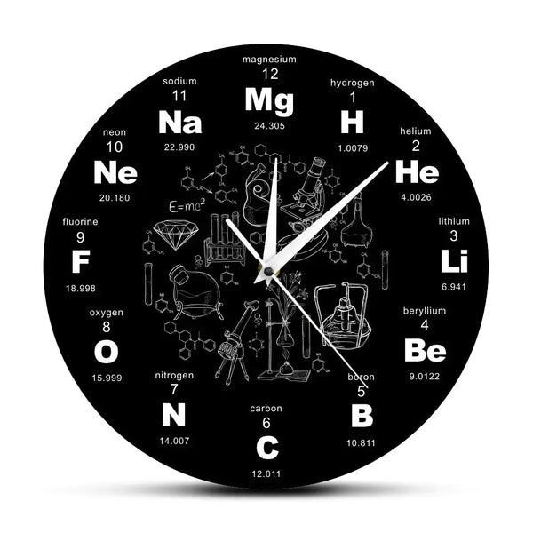Periodic Table Wall Clock with Acrylic Design My Store