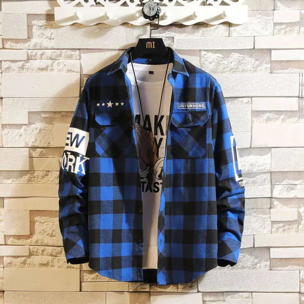 Slim Fit Casual Plaid Shirt for Men My Store