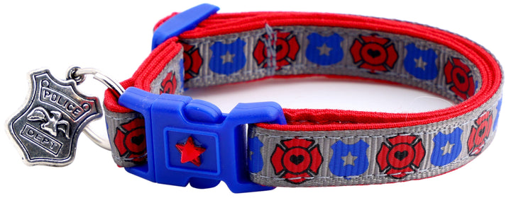 Fire and Police Badges Cat Collar Pugs2Persians