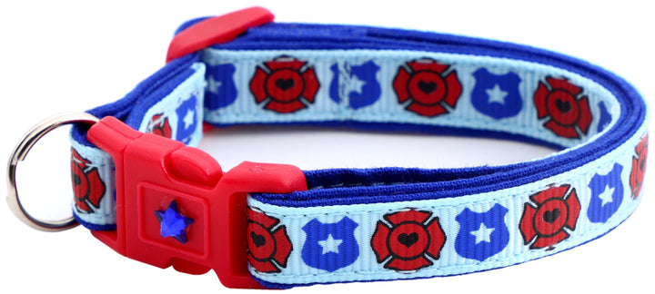 Fire and Police Badges Cat Collar Pugs2Persians