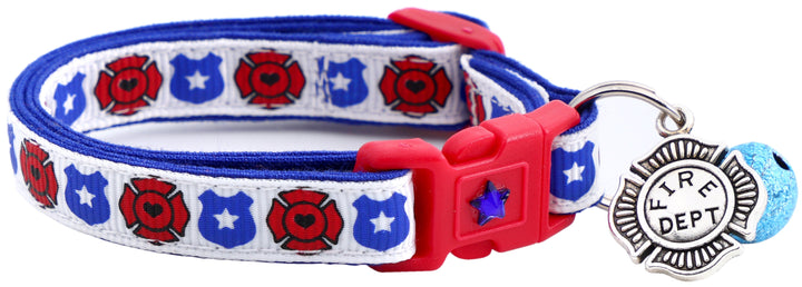 Fire and Police Badges Cat Collar Pugs2Persians