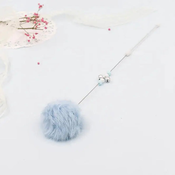 Colorful Pom Pom Cat Teaser Wand with Bell Toy My Store