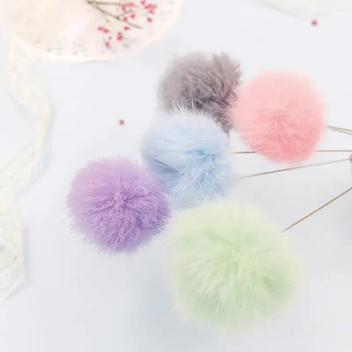 Colorful Pom Pom Cat Teaser Wand with Bell Toy My Store
