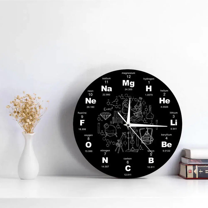 Periodic Table Wall Clock with Acrylic Design My Store