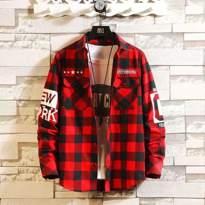 Slim Fit Casual Plaid Shirt for Men My Store