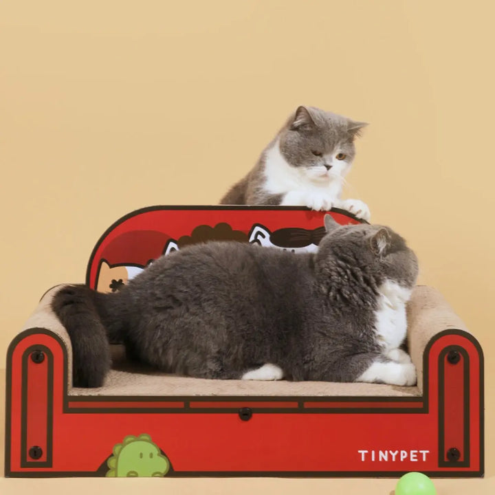 One Family Red Small Sofa Cat Scratching Board-2