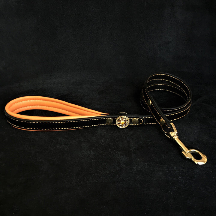 ''Bijou'' harness Black & Orange for big dogs-2
