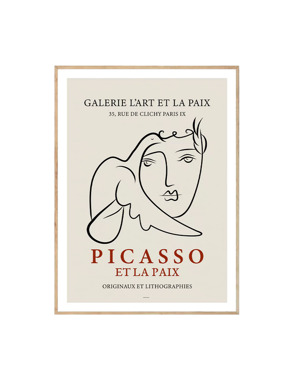 Picasso Man and Dove Poster-0