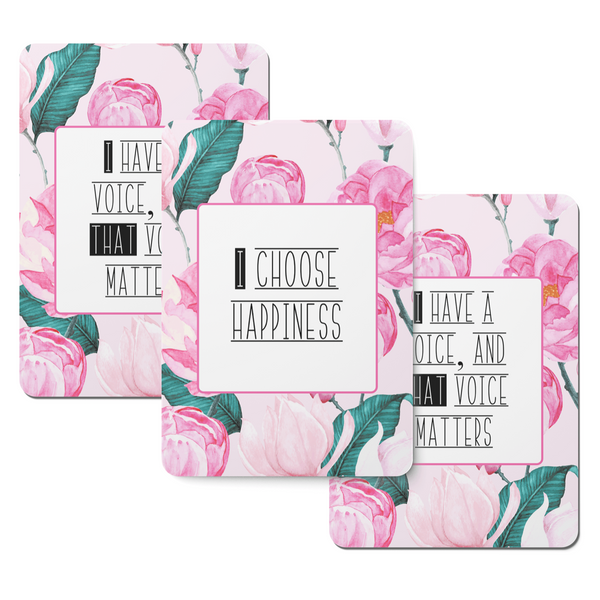 Pink Peonies Affirmation Cards - Set of 20-0