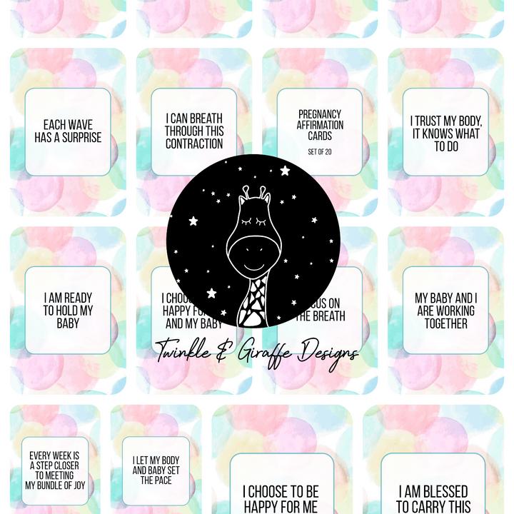 Pregnancy Journey Affirmation Cards - Set of 20-2