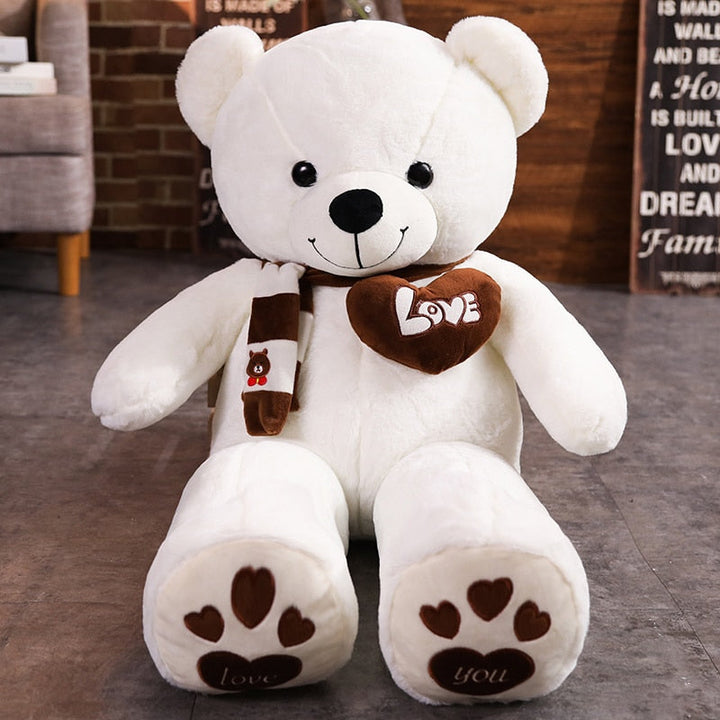 High Quality 100CM 4 Colors Teddy Bear With Scarf Stuffed Animals Bear Plush Toys Teddy Bear Doll Lovers Birthday Baby Gift-7