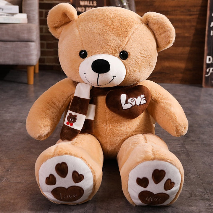 High Quality 100CM 4 Colors Teddy Bear With Scarf Stuffed Animals Bear Plush Toys Teddy Bear Doll Lovers Birthday Baby Gift-6
