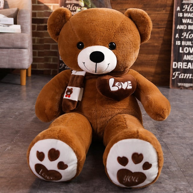 High Quality 100CM 4 Colors Teddy Bear With Scarf Stuffed Animals Bear Plush Toys Teddy Bear Doll Lovers Birthday Baby Gift-5