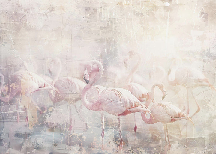Flamingo Animal Vintage Art Illustration Wallart 10-3