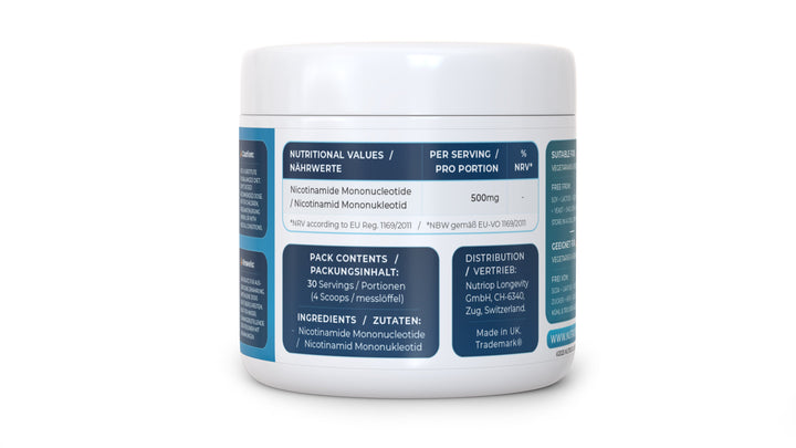 Nutriop Longevity® PURE-NMN Nicotinamide Mononucleotide Extreme Potency sublingual powder -15 grams-3