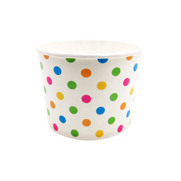4oz Rainbow Polka Dot Ice Cream Cups (1000/Case)-0