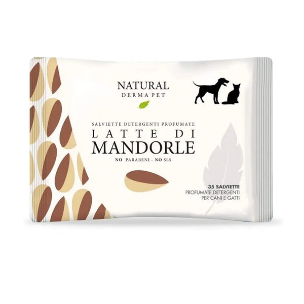 Wet Dog & Cat Wipes for Coat Care with Almond Milk Scent-0