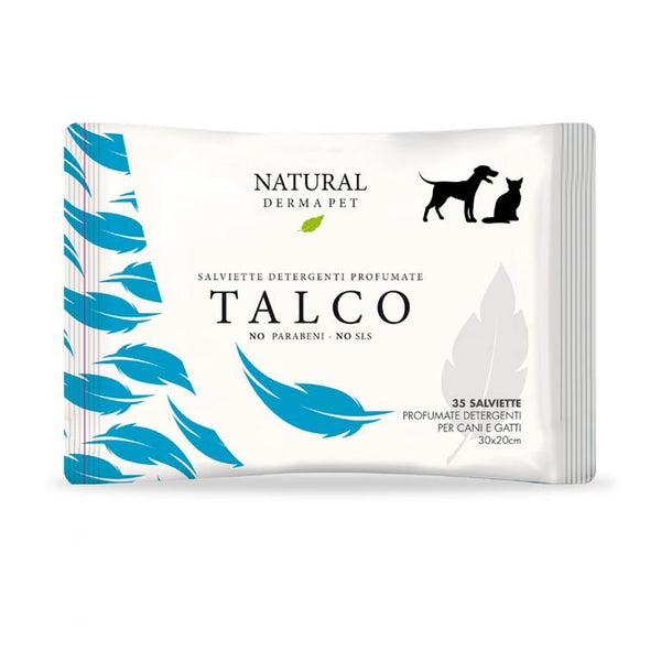 Wet Dog & Cat Wipes for Coat with Talcum Scent-0