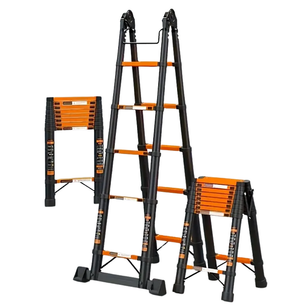 Telescoping Ladder Heavy-Duty with Shelf-0