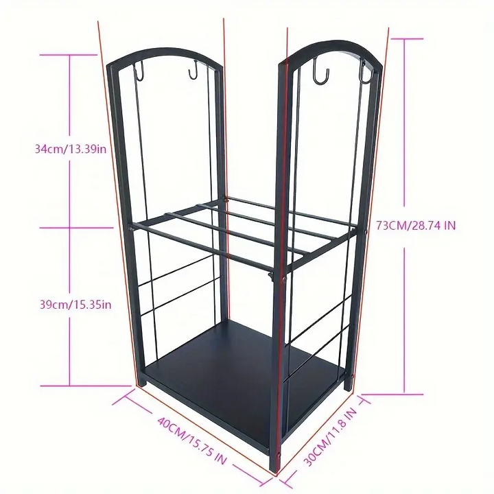 Metal Firewood Rack with 4-Tool Set-3